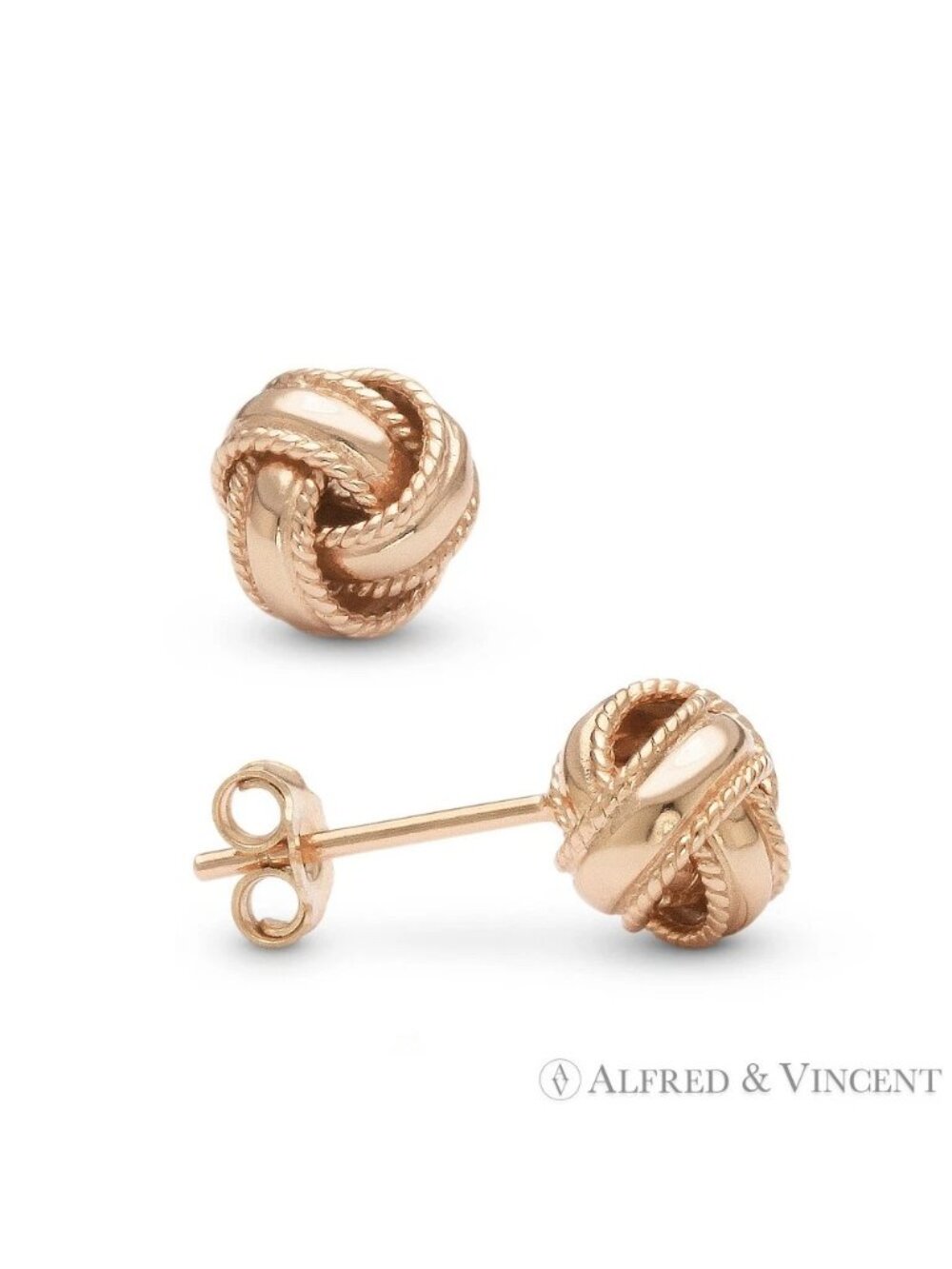 Love-Knot Fashion Stud Earrings with Push-Back Posts in .925 Sterling Silver